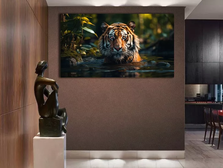 Tiger - Laminasyonlu Kanvas Tablo