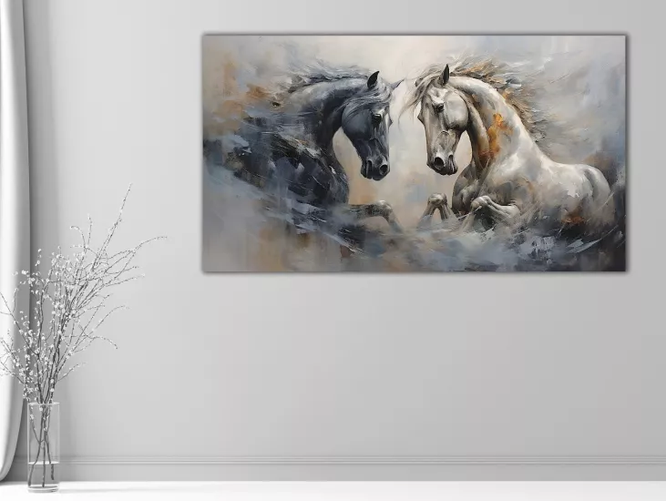 Atlar - Laminasyonlu Kanvas Tablo
