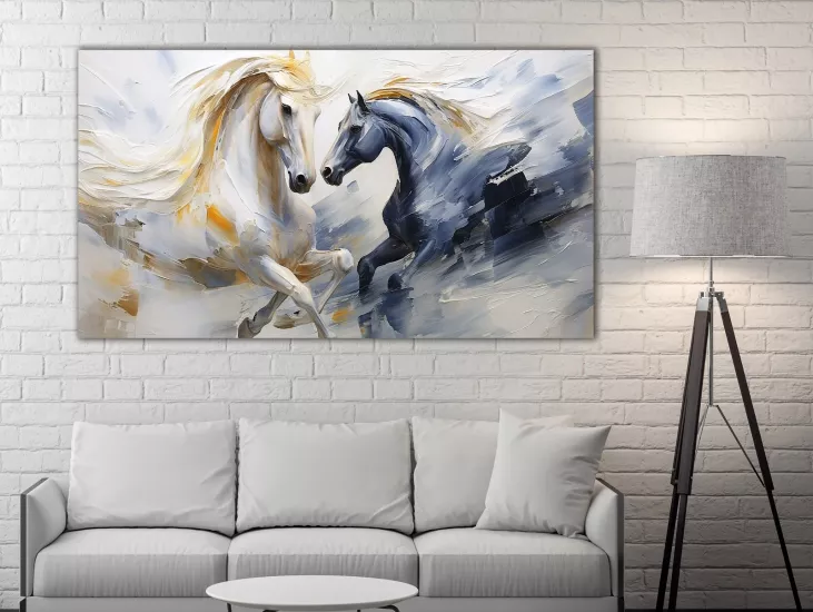 Atlar - Laminasyonlu Kanvas Tablo