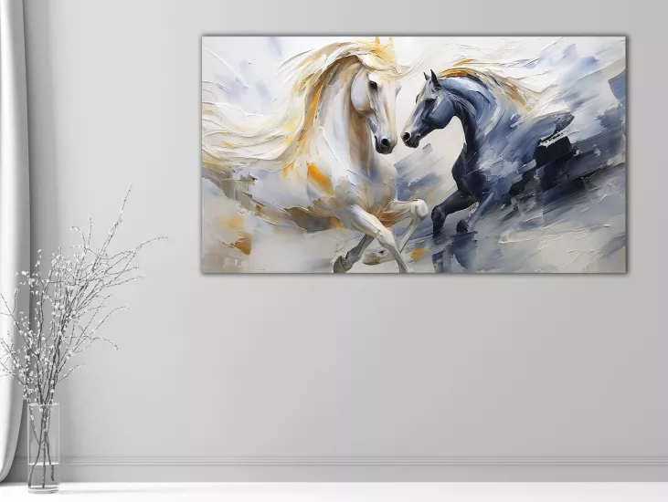 Atlar - Laminasyonlu Kanvas Tablo