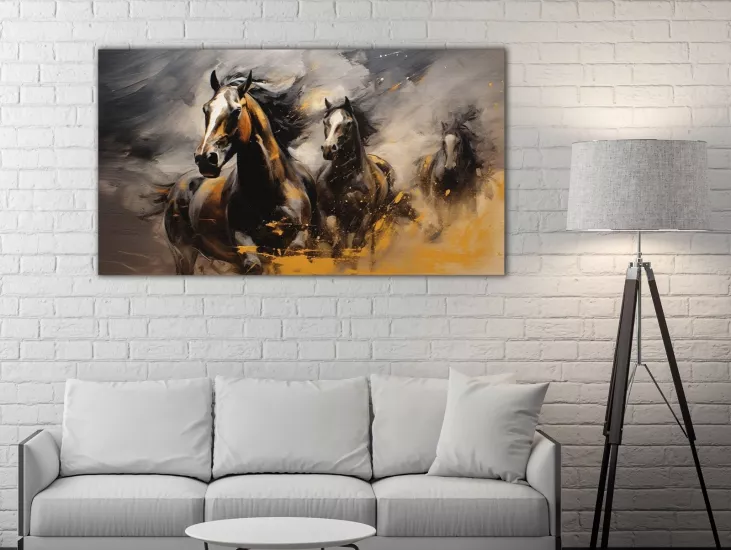 Atlar - Laminasyonlu Kanvas Tablo