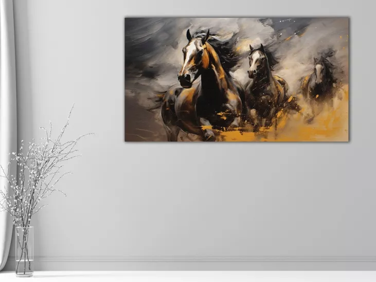 Atlar - Laminasyonlu Kanvas Tablo