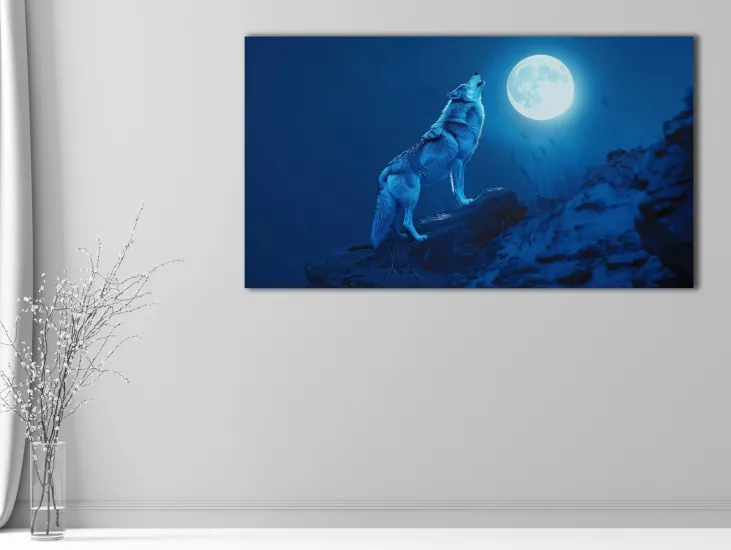 Kurtlar - Laminasyonlu Kanvas Tablo