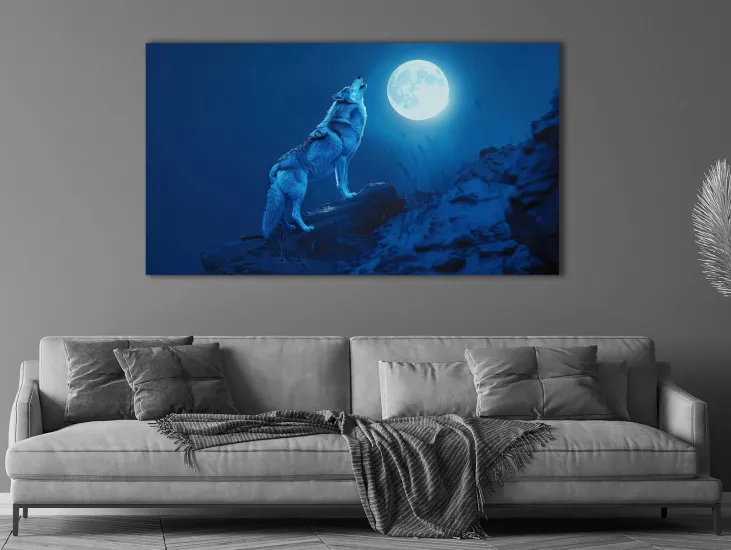 Kurtlar - Laminasyonlu Kanvas Tablo