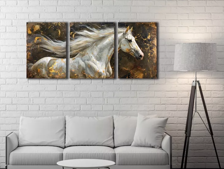 Horse - Laminasyonlu Kanvas Tablo 3 lü Set
