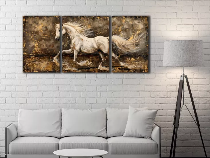 Horse - Laminasyonlu Kanvas Tablo 3 lü Set