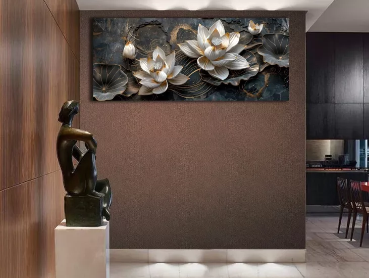 Çiçekler - Sim İşlemeli Kanvas Tablo