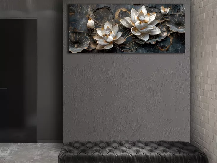 Çiçekler - Sim İşlemeli Kanvas Tablo