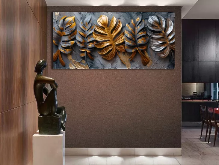 Palmiye - Sim İşlemeli Kanvas Tablo