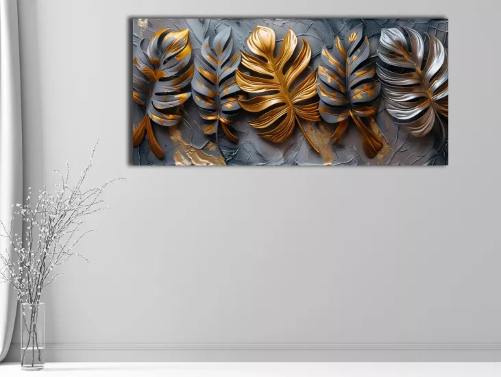 Palmiye - Sim İşlemeli Kanvas Tablo