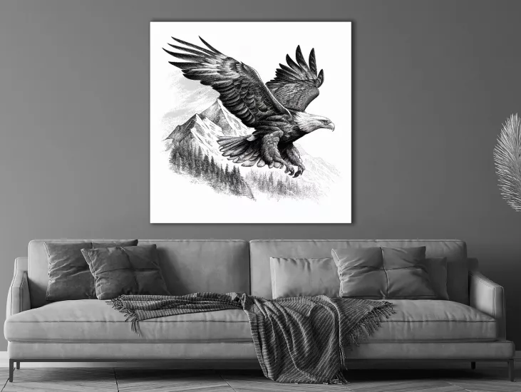 Kartal - Laminasyonlu Kanvas Tablo