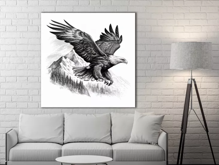 Kartal - Laminasyonlu Kanvas Tablo