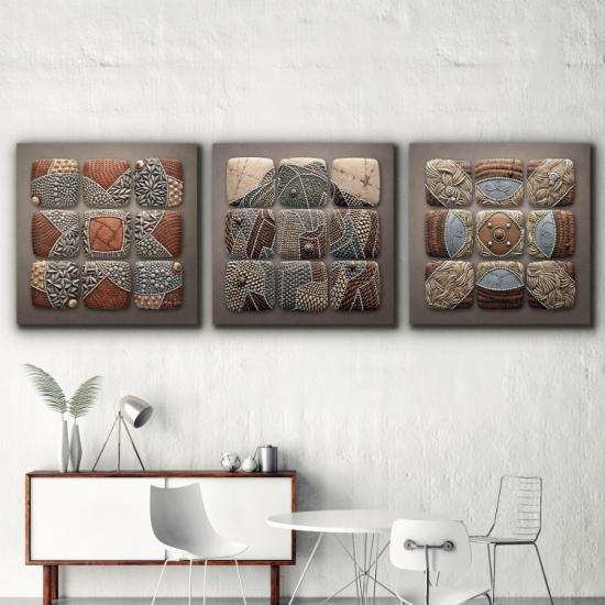 Dekoratif Set - Laminasyonlu Kanvas Tablo 3 lü Set