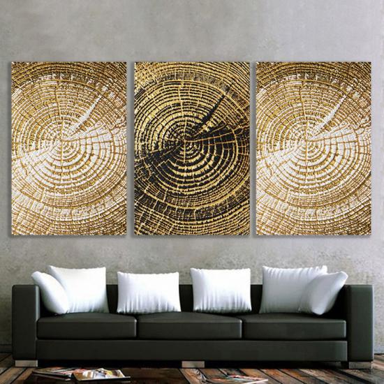Wood - Laminasyonlu Kanvas Tablo 3 lü Set
