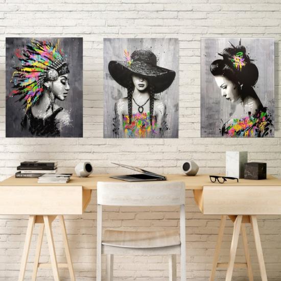 Laminasyonlu Kanvas Tablo 3 lü Set