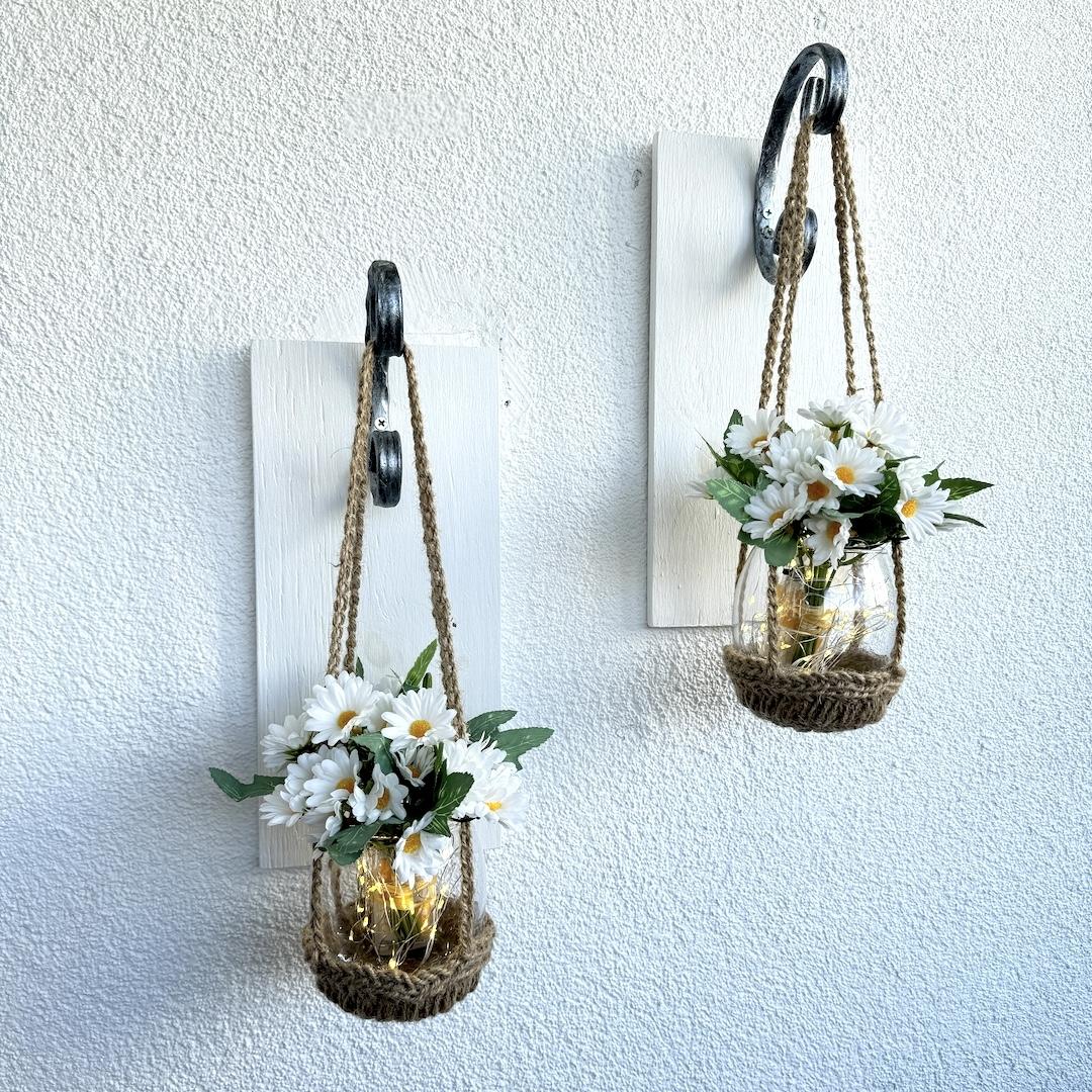 Duvar%20Dekoru,%20Led%20Işıklı%20Papatya%20Çiçekli%20Aplik,%20Beyaz%20İkili%20Set