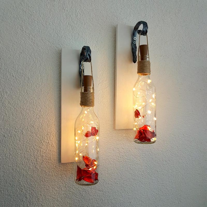 Dekoratif%20Led%20Işıklı,%20Şişe%20Model,%20Beyaz%20Duvar%20Dekor,%20İkili%20Set