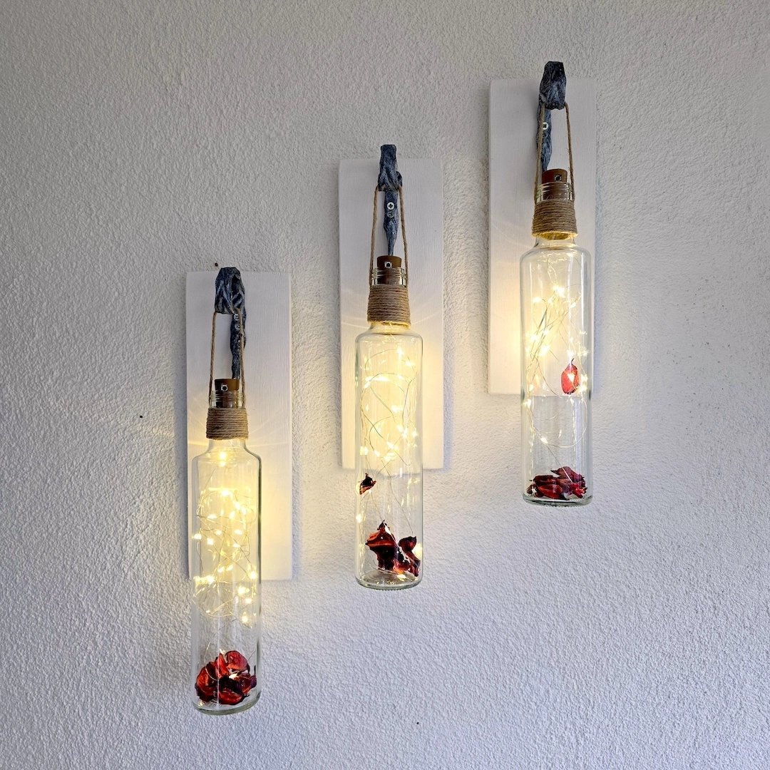 Dekoratif%20Led%20Işıklı,%20Şişe%20Model,%20Beyaz%20Duvar%20Dekor,%20Üçlü%20Set
