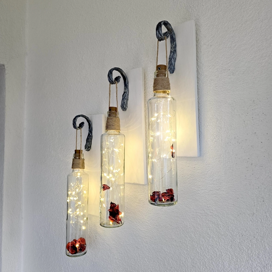Dekoratif%20Led%20Işıklı,%20Şişe%20Model,%20Beyaz%20Duvar%20Dekor,%20Üçlü%20Set