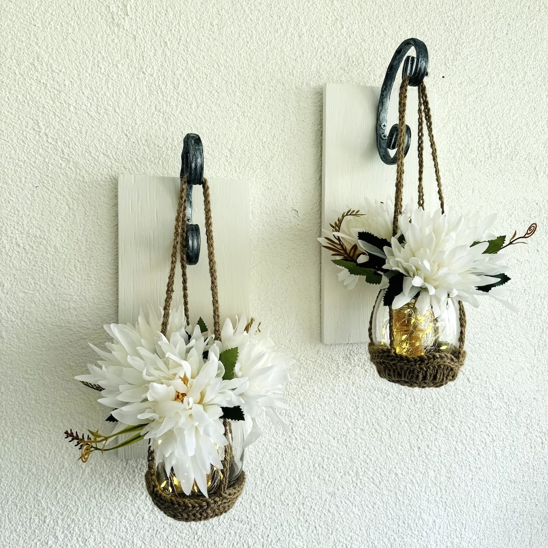 Duvar%20Dekoru,%20Led%20Işıklı,%20Beyaz%20Yıldız%20Çiçekli,%20Beyaz%20Aplik%20İkili%20Set