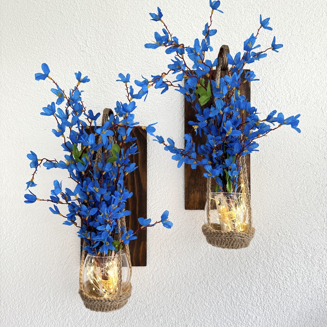 Duvar%20Dekoru,%20Led%20Işıklı,%20Mavi%20Sakura%20Çiçekli,%20Ceviz%20Aplik%20İkili%20Set