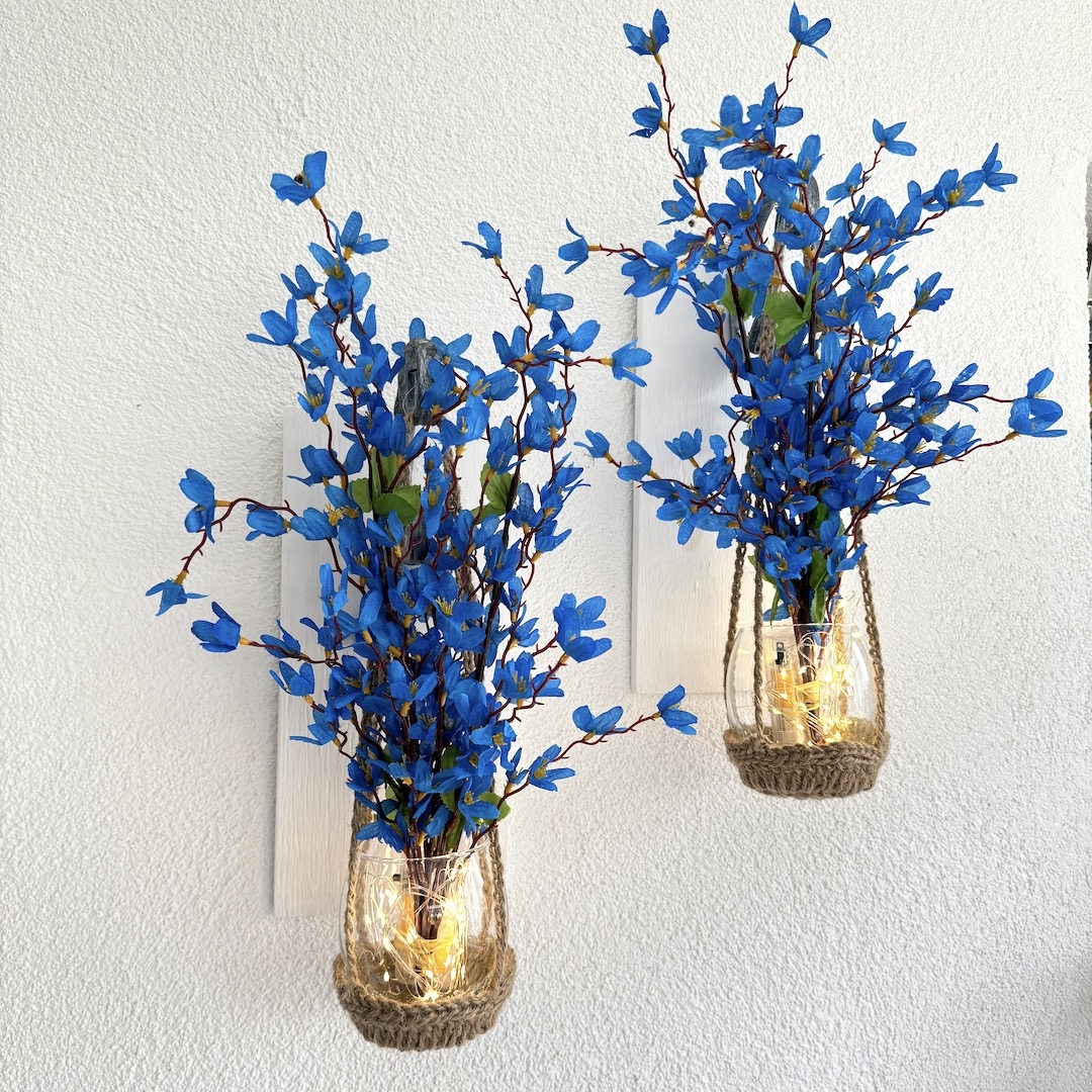 Duvar%20Dekoru,%20Led%20Işıklı,%20Mavi%20Sakura%20Çiçekli,%20Beyaz%20Aplik%20İkili%20Set