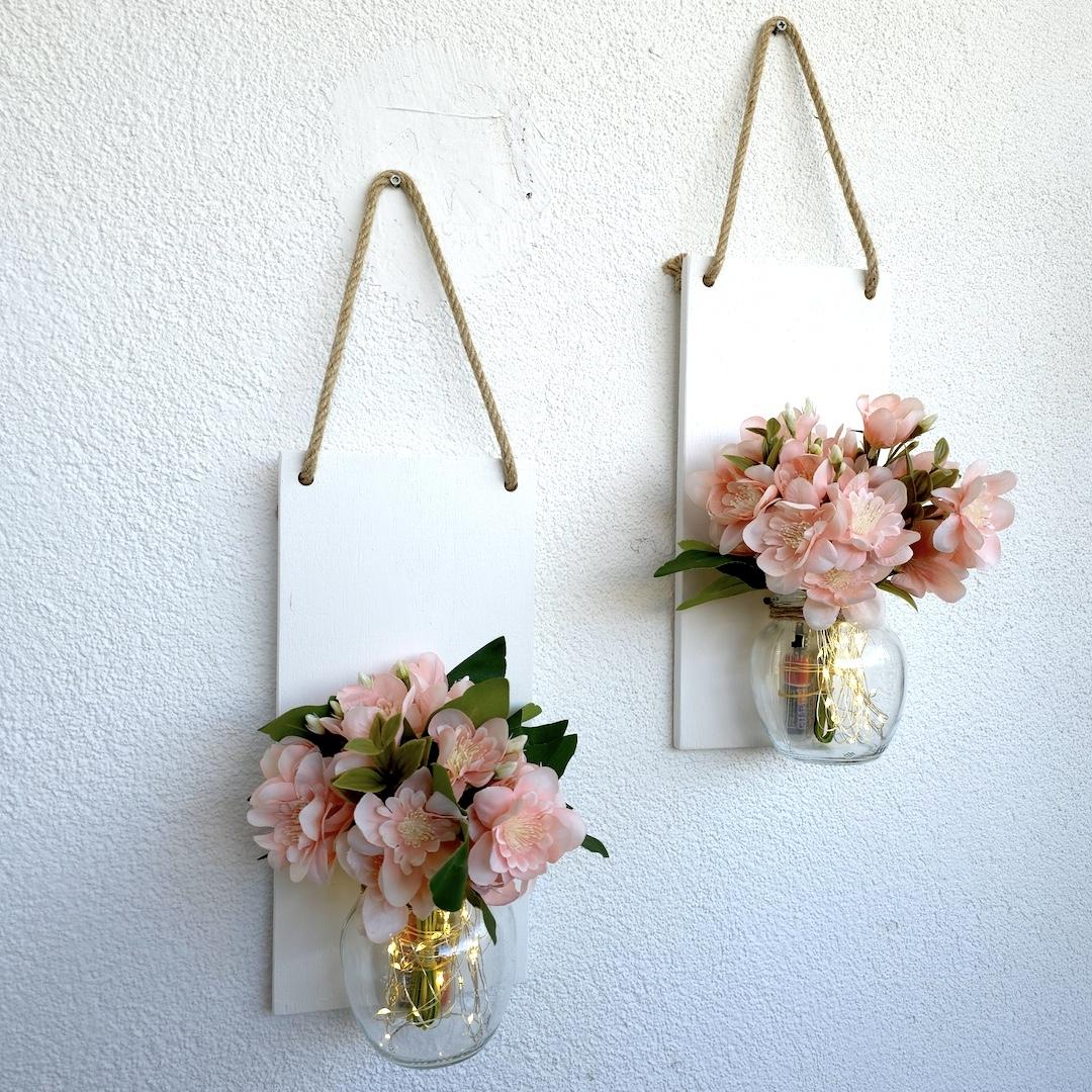 Led%20Işıklı,%20Pembe%20Yasemin%20Çiçekli%20Duvar%20Dekoru%20Beyaz%20İkili%20Set