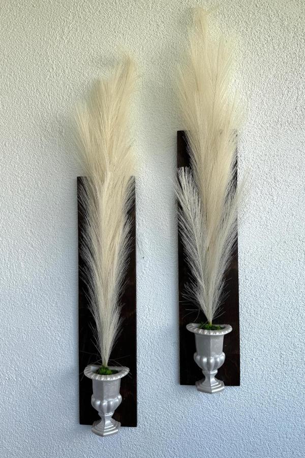 Krem%20Pampas%20Otu%20Çiçekli%20Boy%20Duvar%20Dekoru%20Ceviz%20İkili%20Set