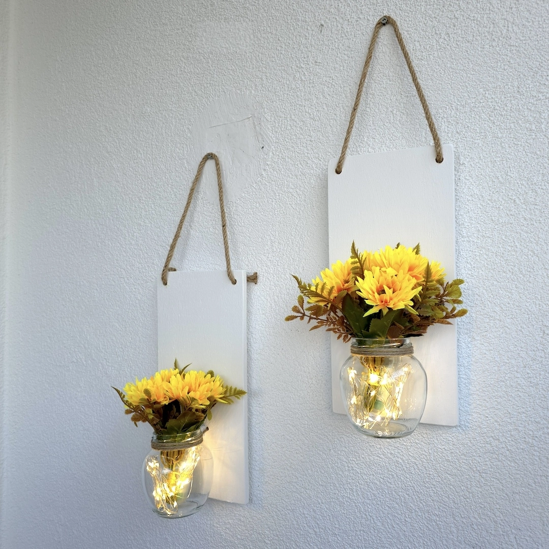 Led%20Işıklı,%20Sarı%20Papatya%20Çiçekli%20Duvar%20Dekoru%20Beyaz%20İkili%20Set