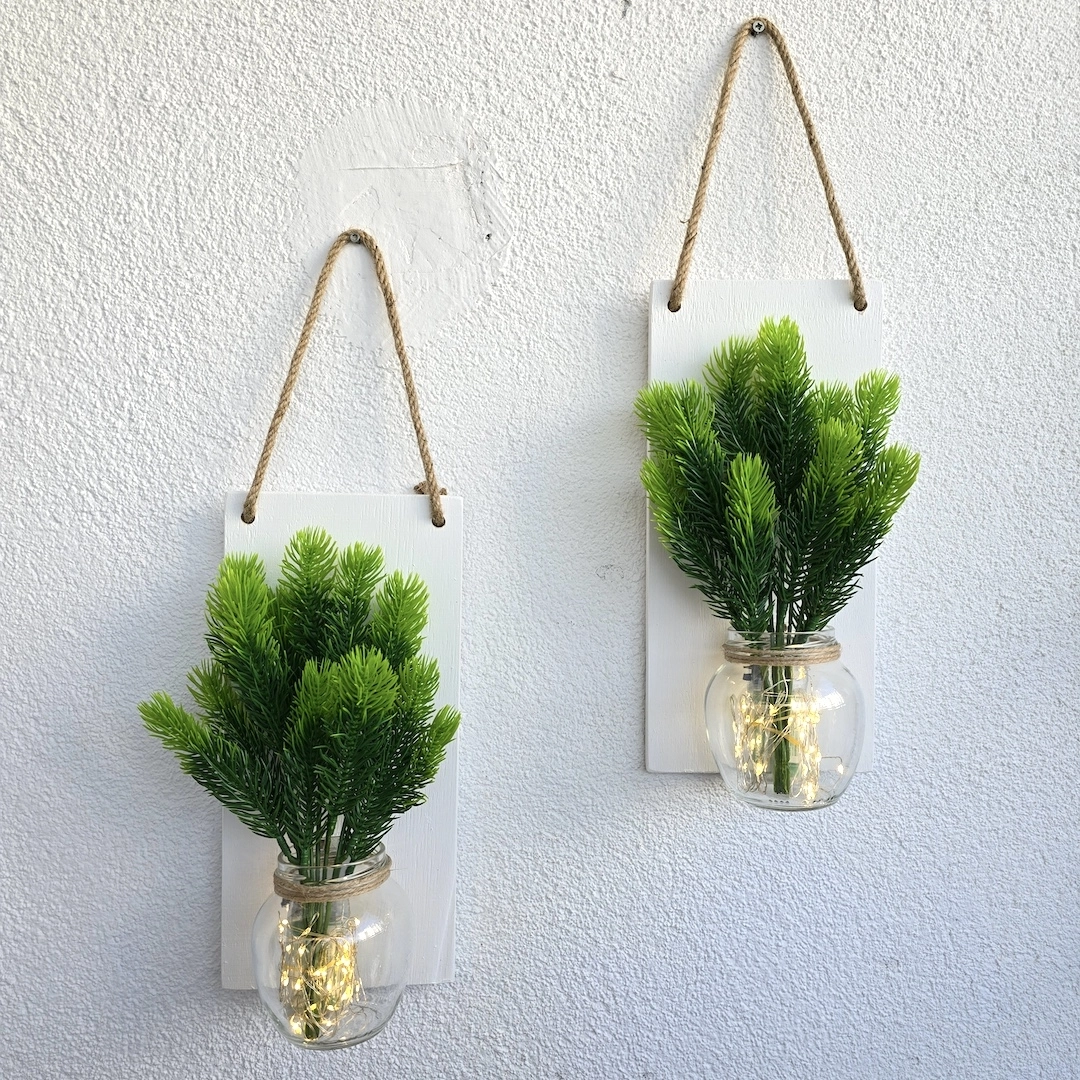 Led%20Işıklı,%20Çam%20Kozalak%20Çiçekli%20Duvar%20Dekoru%20Beyaz%20İkili%20Set