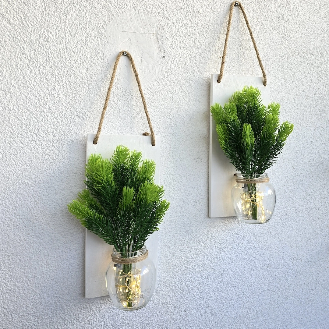 Led%20Işıklı,%20Çam%20Kozalak%20Çiçekli%20Duvar%20Dekoru%20Beyaz%20İkili%20Set