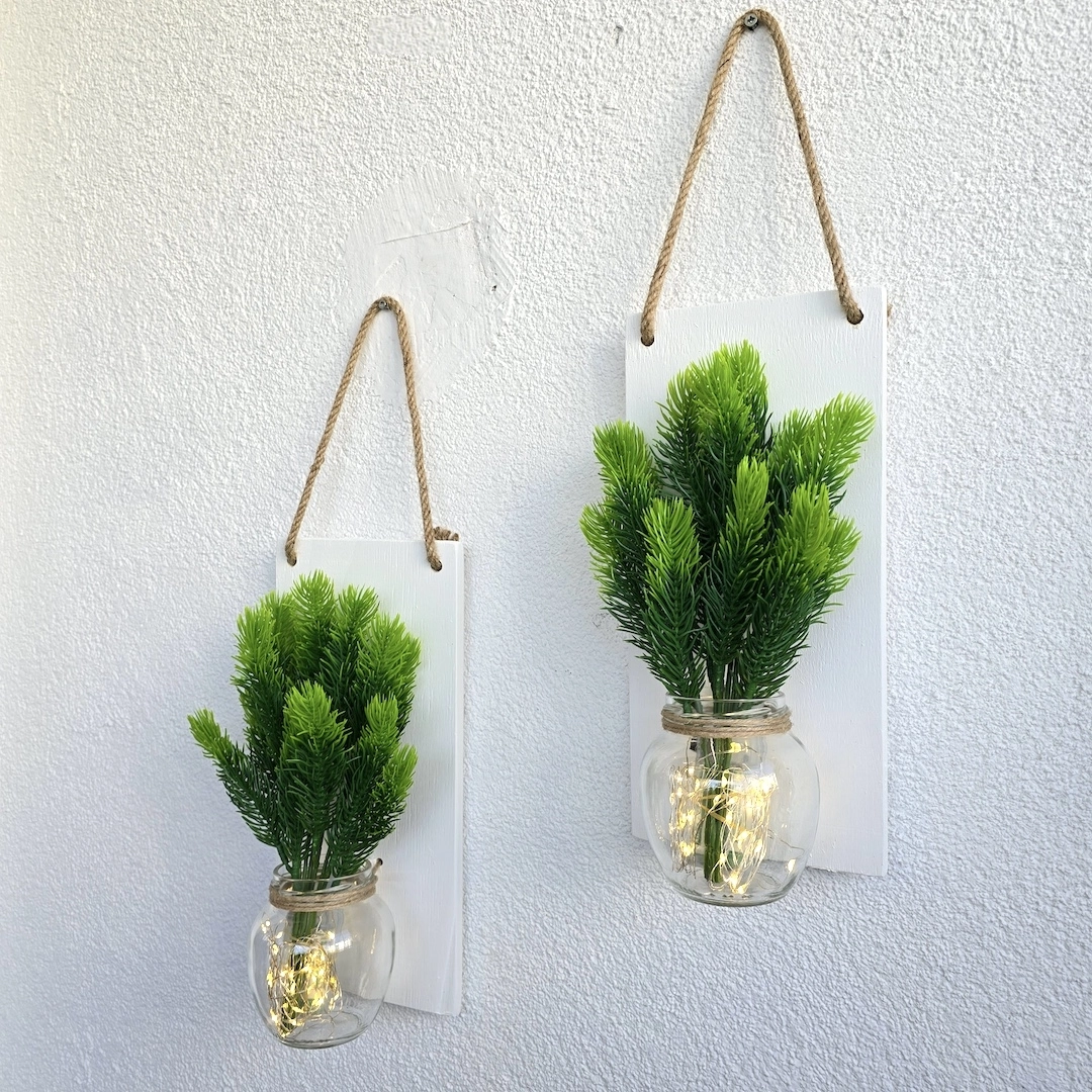 Led%20Işıklı,%20Çam%20Kozalak%20Çiçekli%20Duvar%20Dekoru%20Beyaz%20İkili%20Set