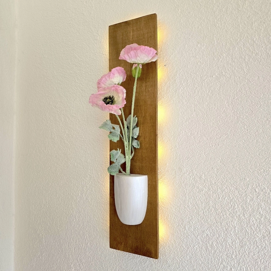 Led%20Işıklı,%20Pembe%20Gelincik%20Çiçekli%20Duvar%20Dekoru,%20Meşe