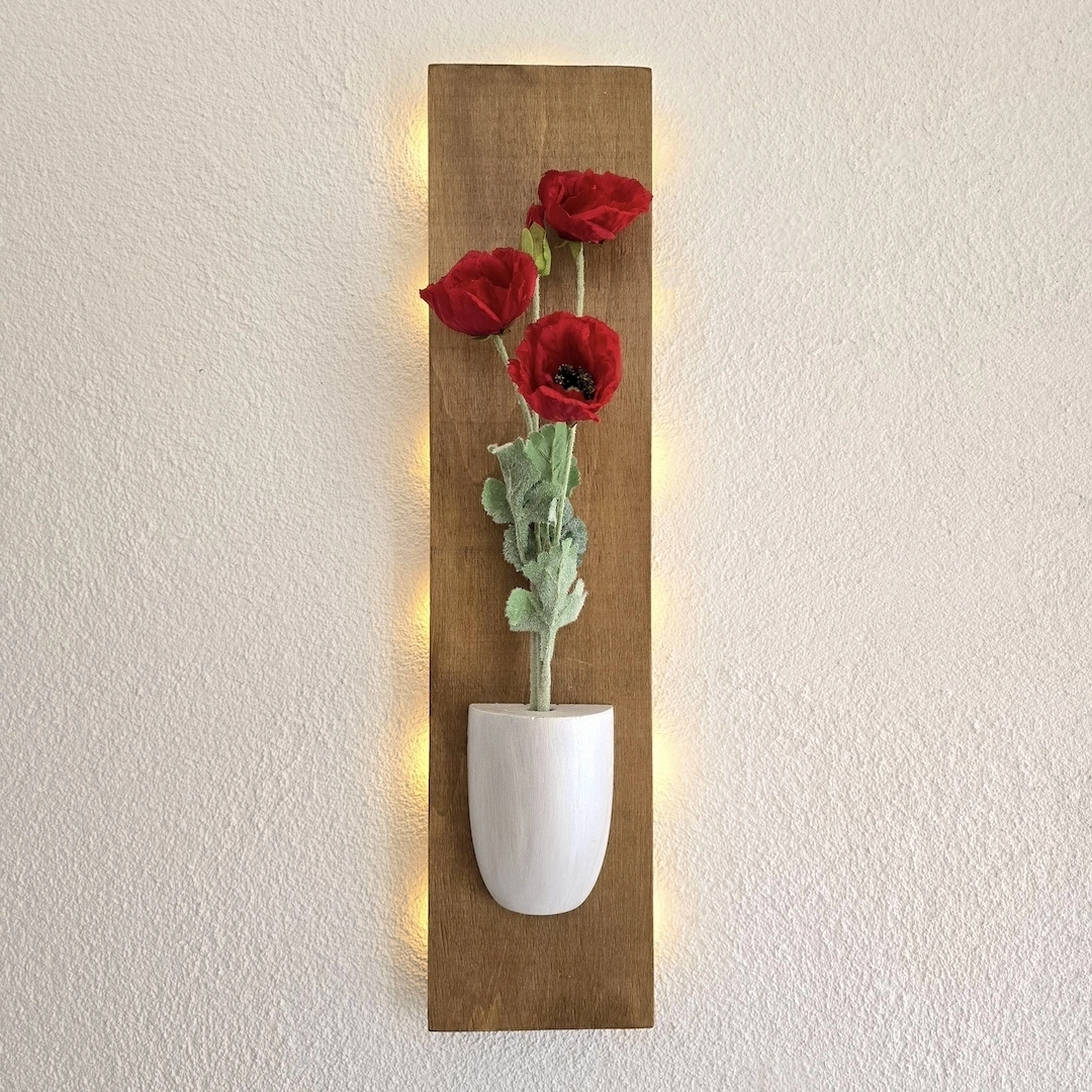 Led%20Işıklı,%20Kırmızı%20Gelincik%20Çiçekli%20Duvar%20Dekoru,%20Meşe