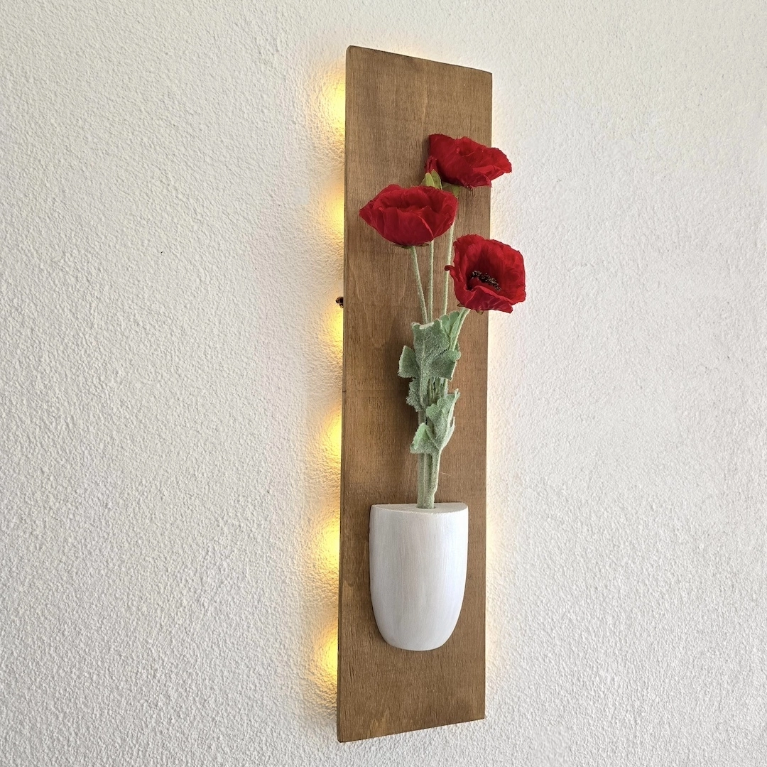 Led%20Işıklı,%20Kırmızı%20Gelincik%20Çiçekli%20Duvar%20Dekoru,%20Meşe