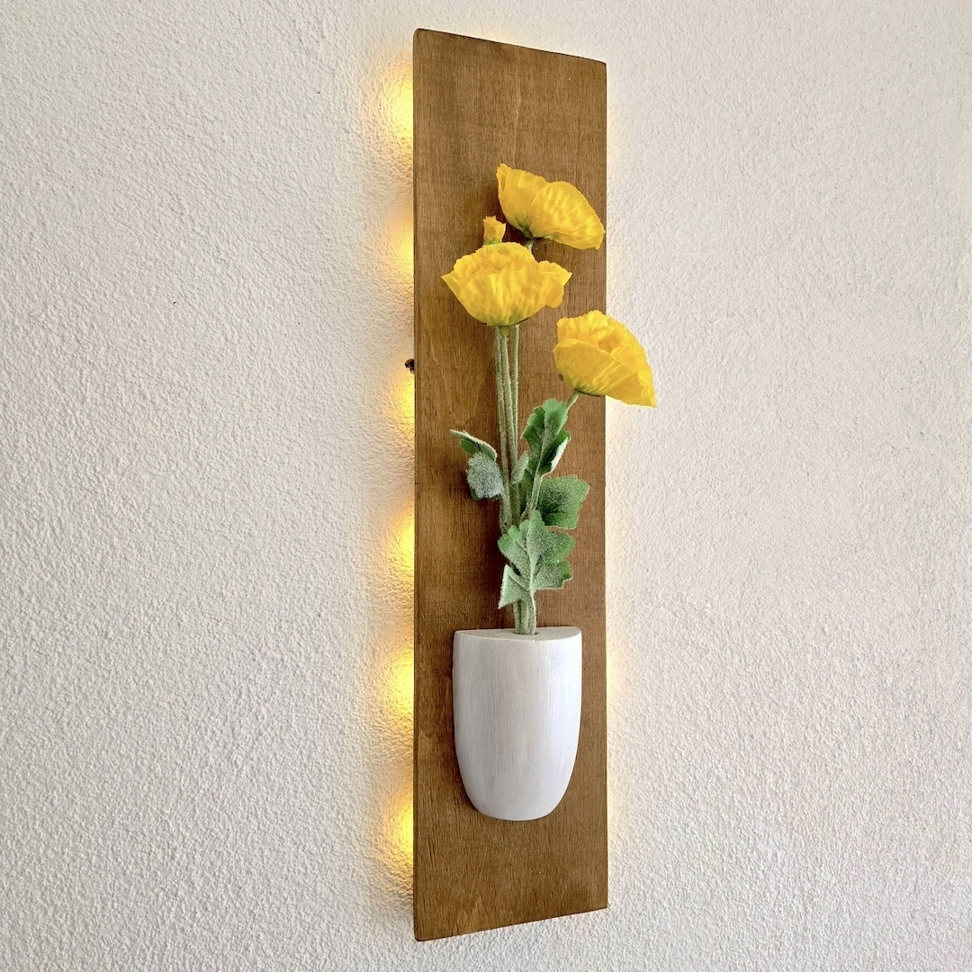 Led%20Işıklı,%20Sarı%20Gelincik%20Çiçekli%20Duvar%20Dekoru,%20Meşe