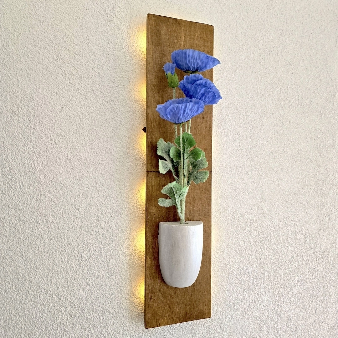 Led%20Işıklı,%20Mavi%20Gelincik%20Çiçekli%20Duvar%20Dekoru,%20Meşe