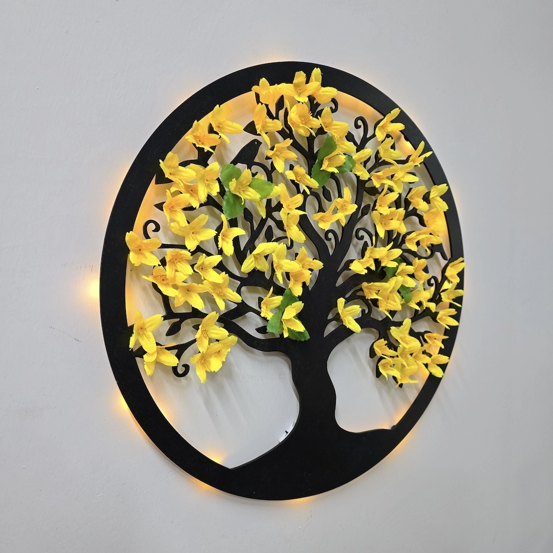 Led%20Işıklı%20ve%20Sarı%20Sakura%20Hayat%20Ağacı%20Tablo%2040cm