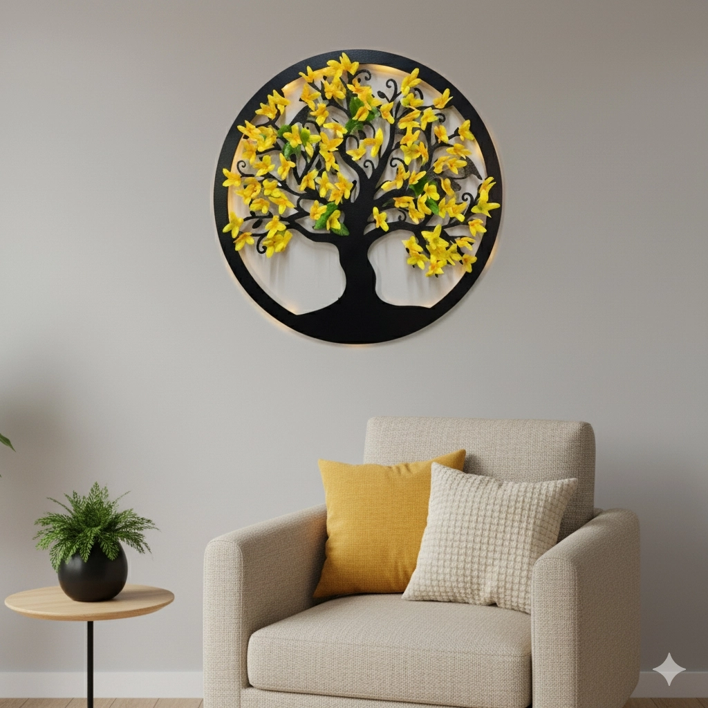 Led%20Işıklı%20ve%20Sarı%20Sakura%20Hayat%20Ağacı%20Tablo%2040cm