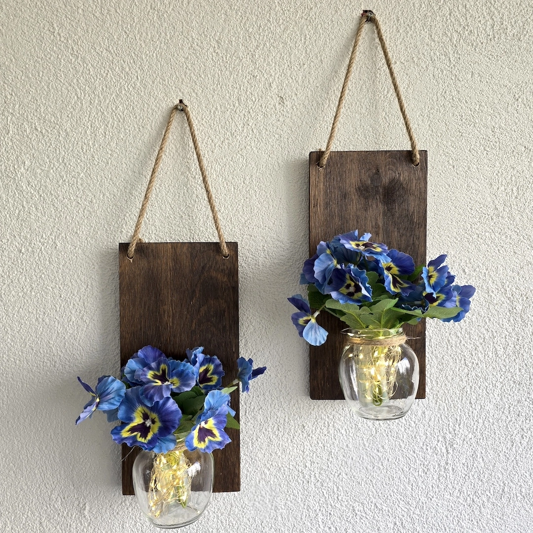 Led%20Işıklı,%20Mavi%20Menekşe%20Çiçekli%20Duvar%20Dekoru%20Ceviz%20İkili%20Set