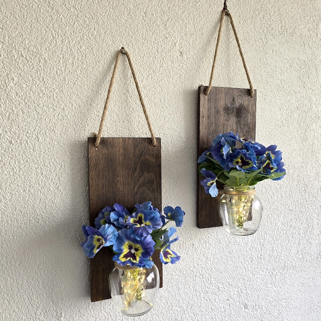 Led%20Işıklı,%20Mavi%20Menekşe%20Çiçekli%20Duvar%20Dekoru%20Ceviz%20İkili%20Set