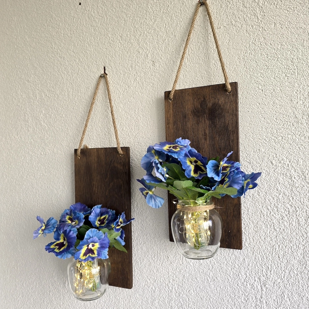 Led%20Işıklı,%20Mavi%20Menekşe%20Çiçekli%20Duvar%20Dekoru%20Ceviz%20İkili%20Set