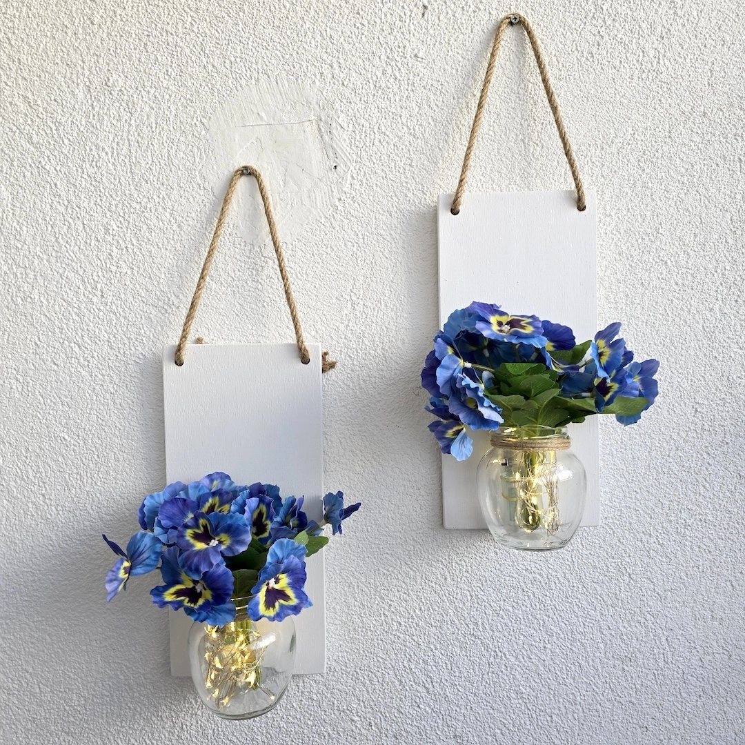 Led%20Işıklı,%20Mavi%20Menekşe%20Çiçekli%20Duvar%20Dekoru%20Beyaz%20İkili%20Set