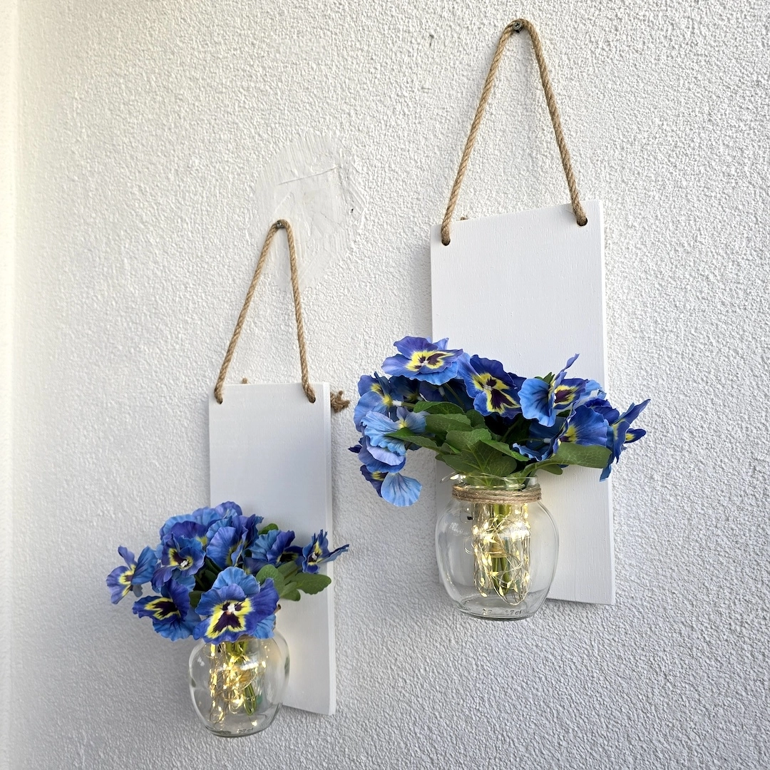 Led%20Işıklı,%20Mavi%20Menekşe%20Çiçekli%20Duvar%20Dekoru%20Beyaz%20İkili%20Set