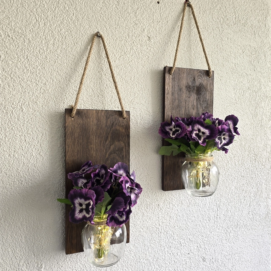 Led%20Işıklı,%20Mor%20Menekşe%20Çiçekli%20Duvar%20Dekoru%20Ceviz%20İkili%20Set