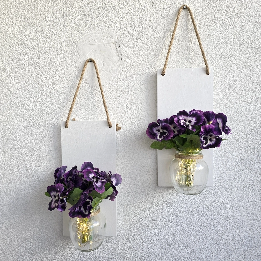 Led%20Işıklı,%20Mor%20Menekşe%20Çiçekli%20Duvar%20Dekoru%20Beyaz%20İkili%20Set