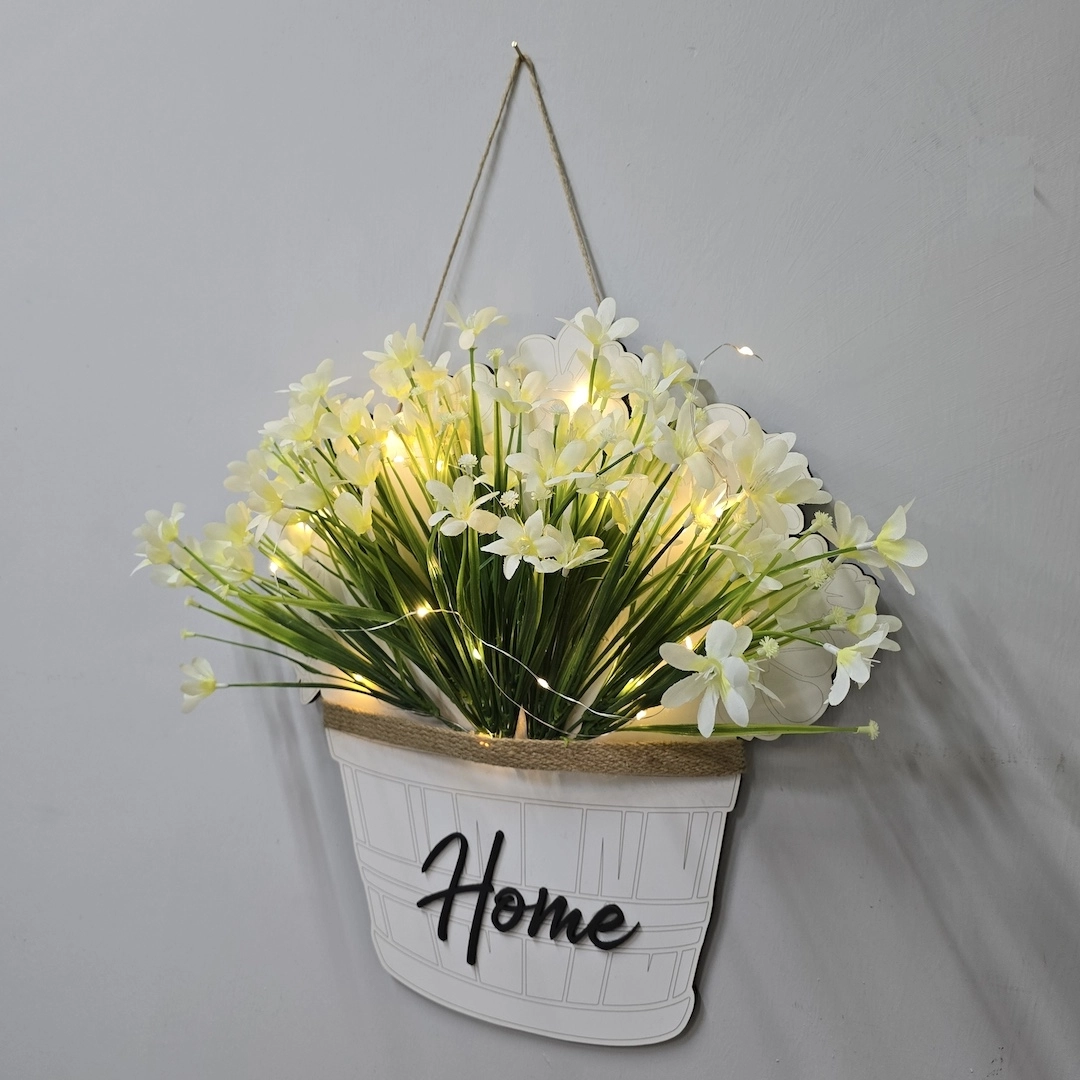 Led%20Işıklı%20ve%20Beyaz%20Nergis%20Çiçekli%20Kapı%20ve%20Duvar%20Dekoru