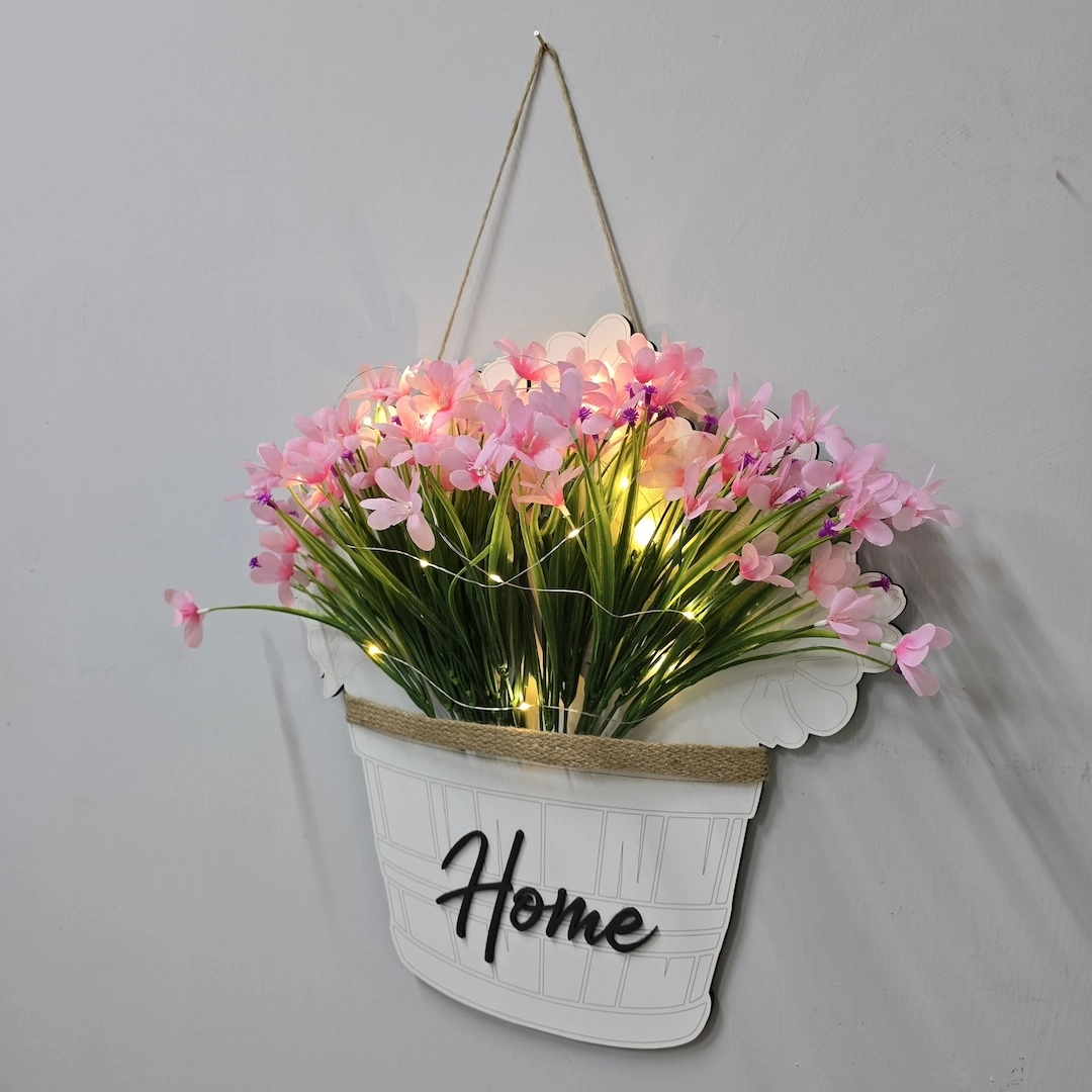 Led%20Işıklı%20ve%20Pembe%20Nergis%20Çiçekli%20Kapı%20ve%20Duvar%20Dekoru