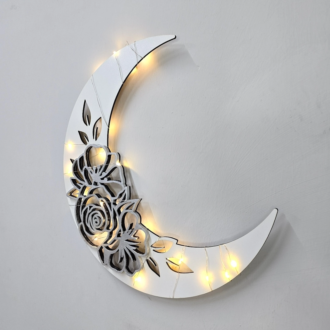 Moon%20Flower%20Gümüş%20-%20Led%20Işıklı%20Duvar%20Dekoru