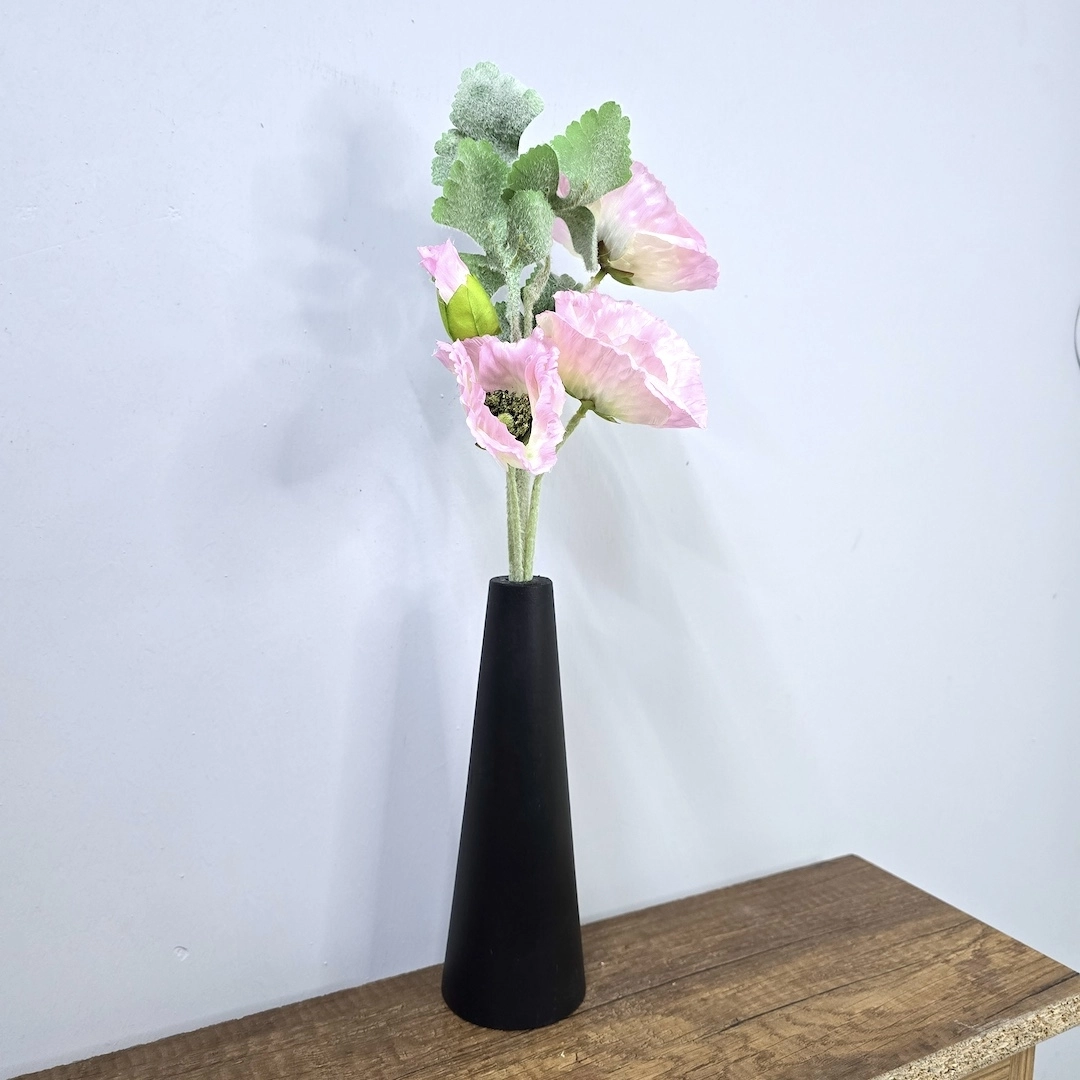 Pembe%20Gelincik,%20Siyah%20Vazo%2040cm